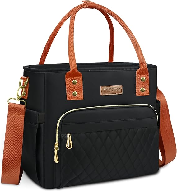 MIYCOO Lunch Bag Lunch Box Women,Orange Black