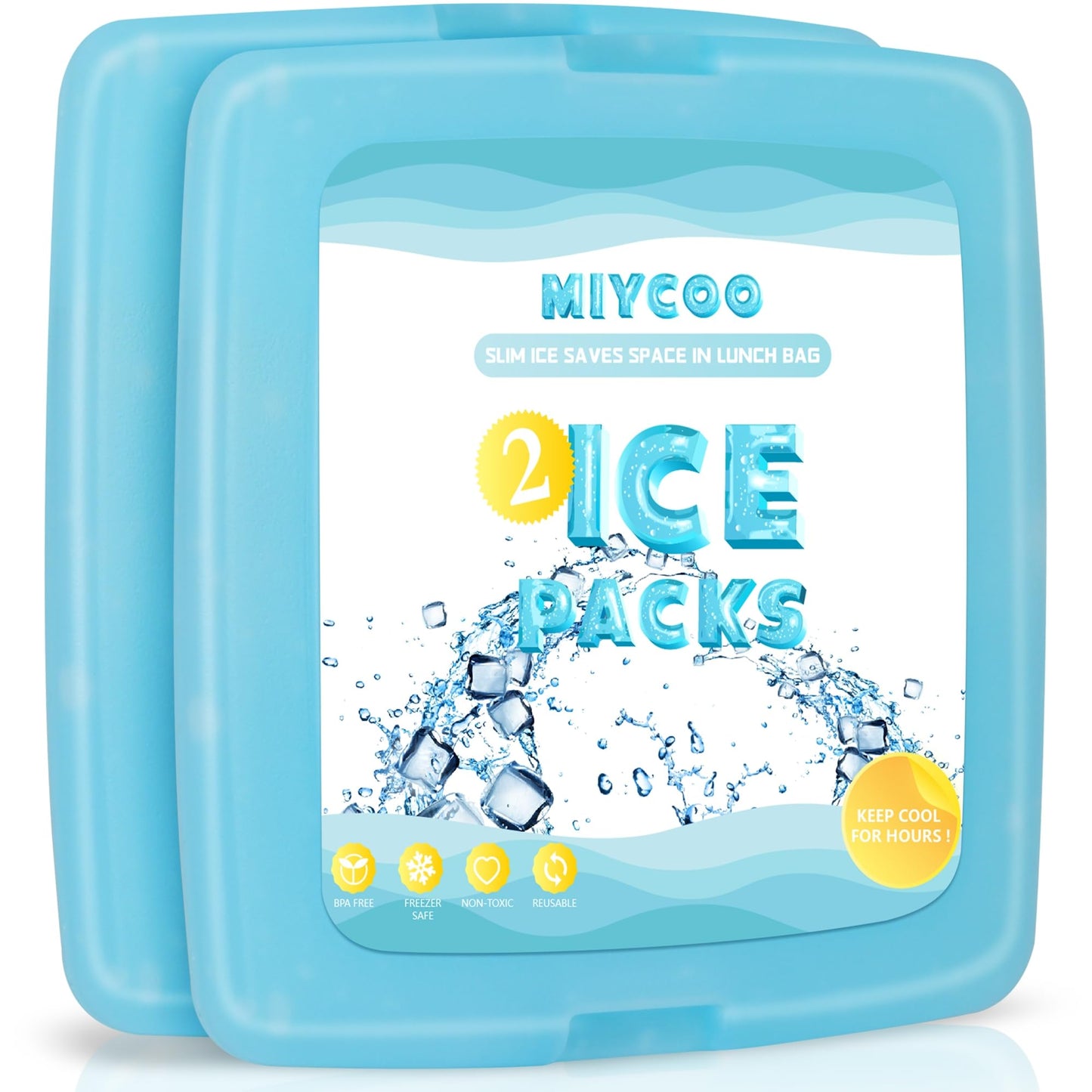 MIYCOO Ice Packs for Lunch Boxes & Lunch Bag, 2PC