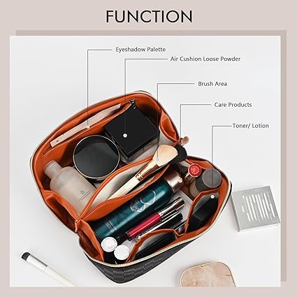MIYCOO Makeup Bag, Large Capacity Travel Cosmetic Bag for Women
