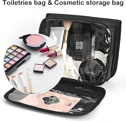MIYCOO Travel Toiletry Bag for Women and Men, Black