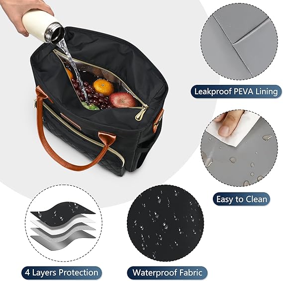 MIYCOO Lunch Bag Lunch Box Women,Orange Black