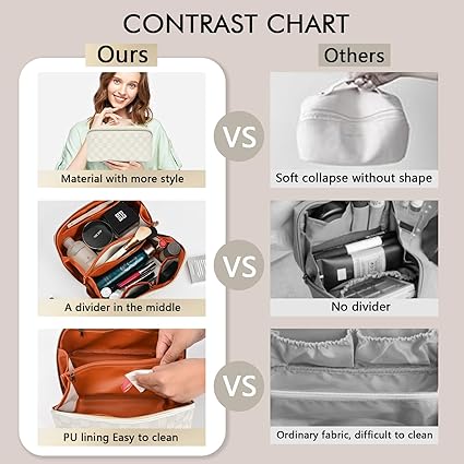 MIYCOO Makeup Bag, Large Capacity Travel Cosmetic Bag for Women