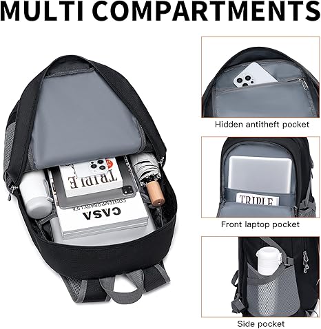 MIYCOO Ultra Lightweight Packable Backpack for Travel, Black