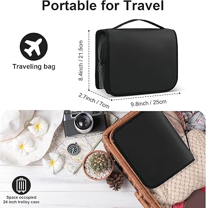 MIYCOO Travel Toiletry Bag for Women and Men, Black