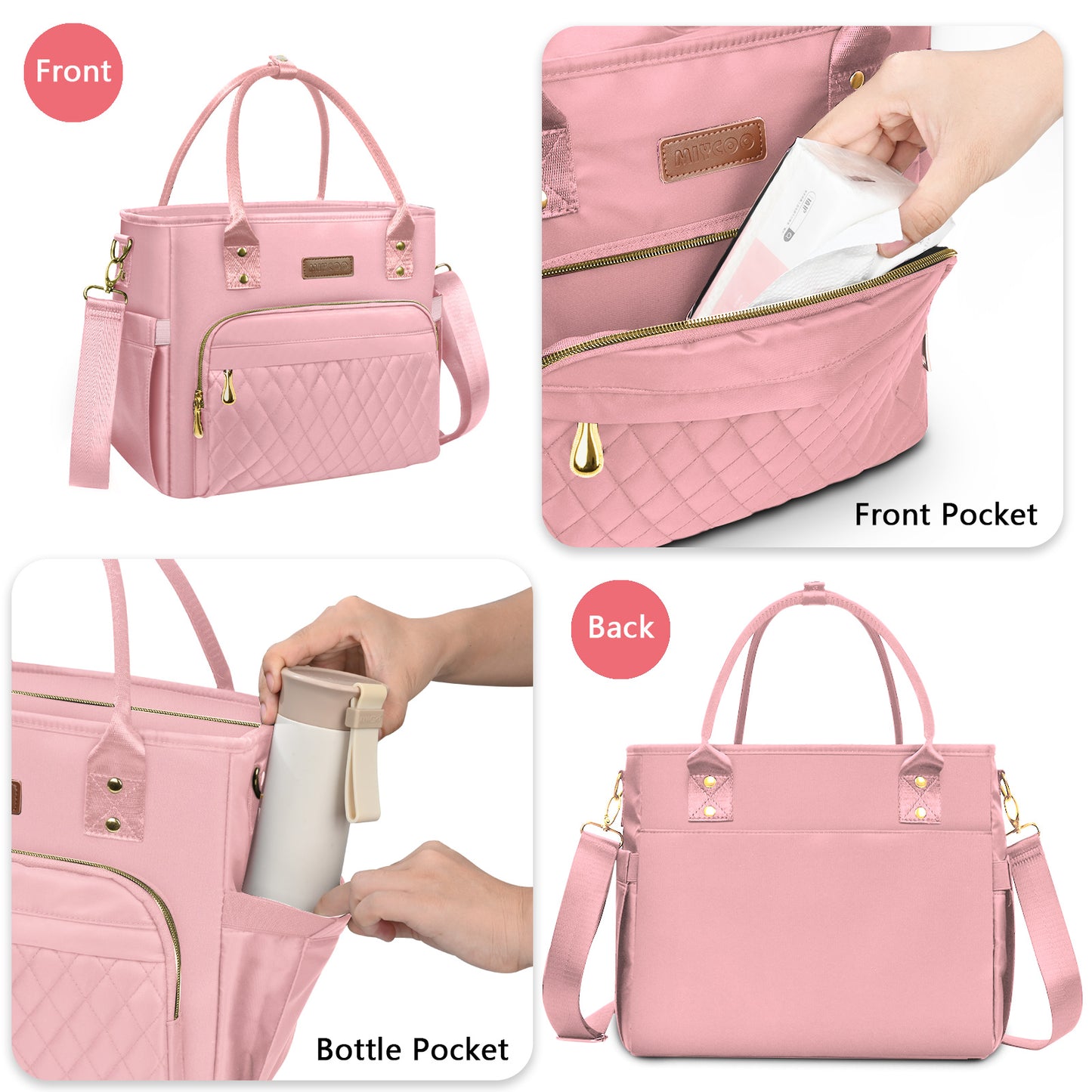 MIYCOO Lunch Bag Lunch Box Women, Pink