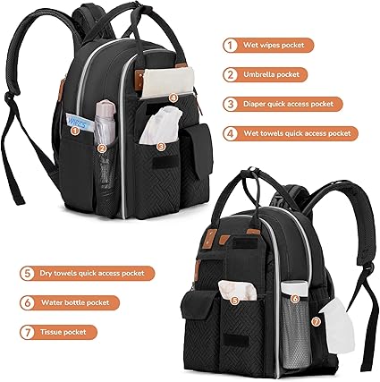 MIYCOO Diaper Bag Backpack , Black