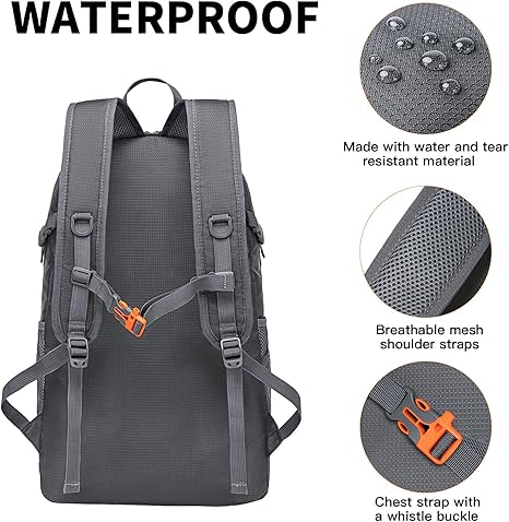 MIYCOO Ultra Lightweight Packable Backpack for Travel, Grey