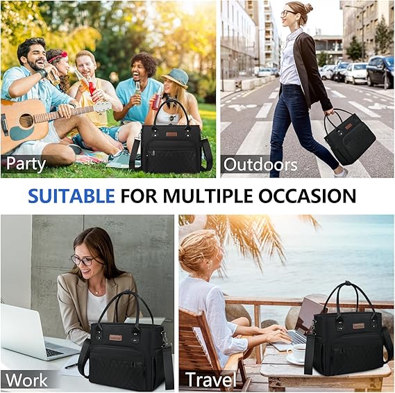 MIYCOO Lunch Bag Lunch Box Women, Black for Women