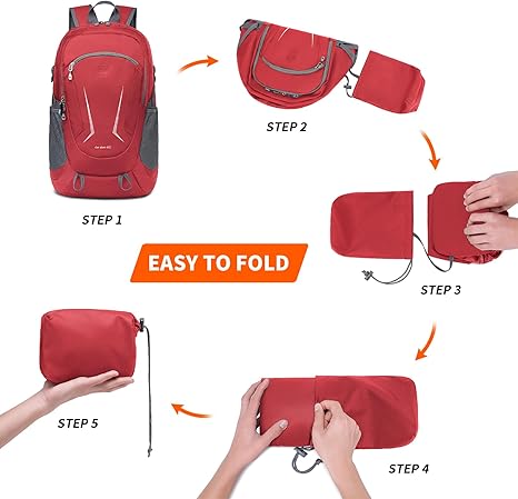 MIYCOO Ultra Lightweight Packable Backpack for Travel, Red