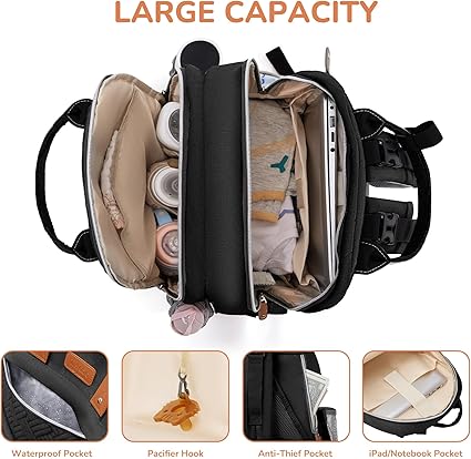 MIYCOO Diaper Bag Backpack , Black
