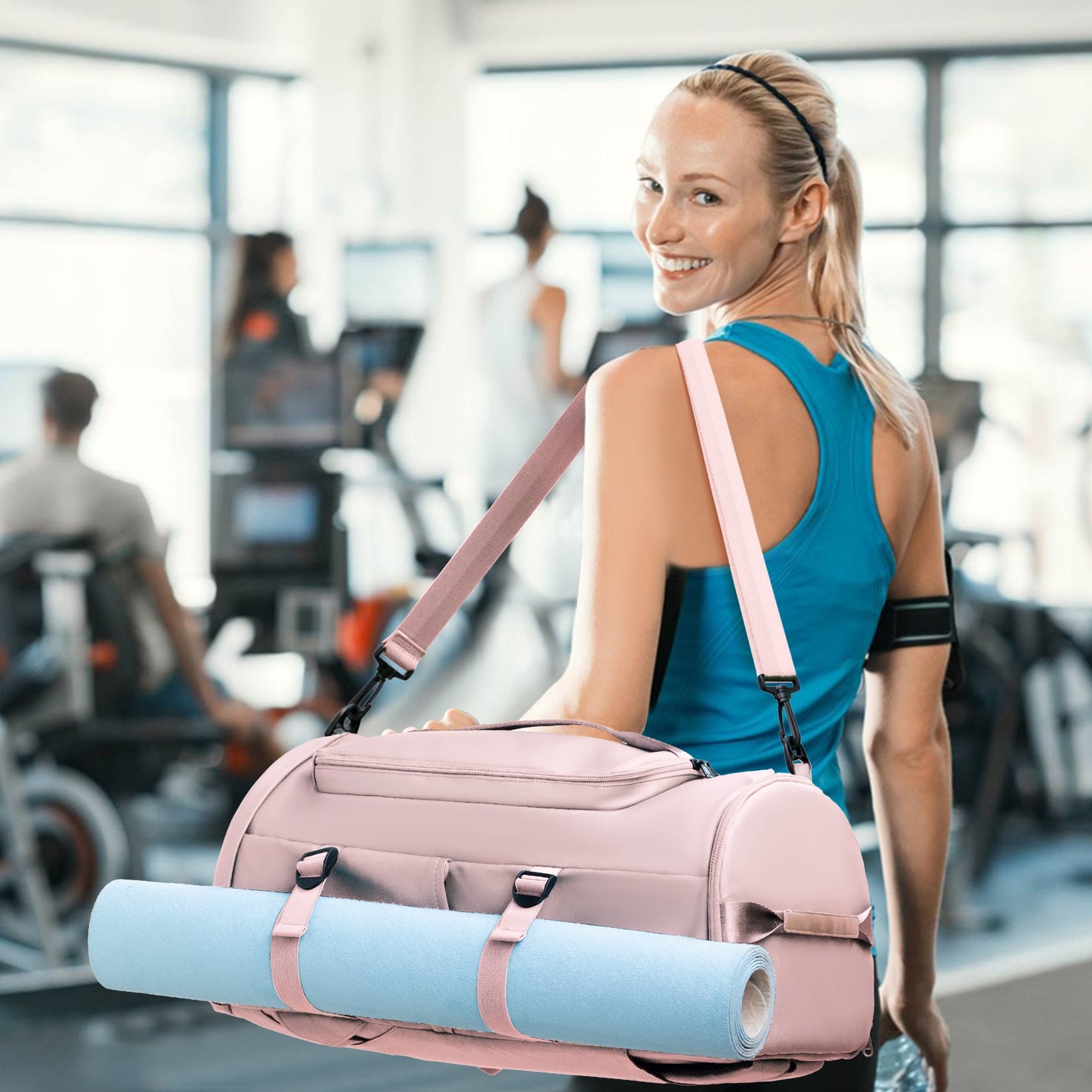 MIYCOO Gym Bag for Men and Women, Pink