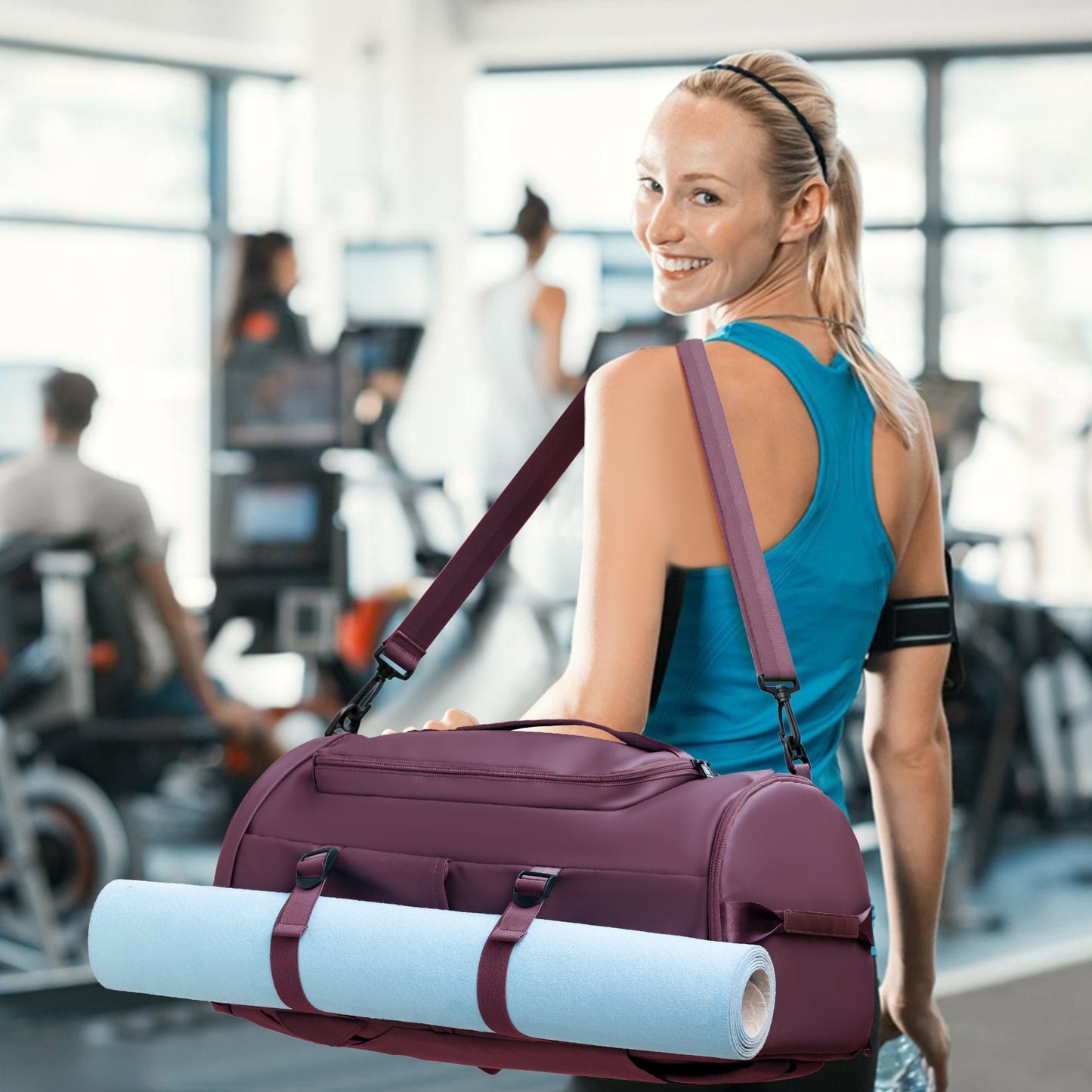 MIYCOO Gym Bag for Men and Women, Purple