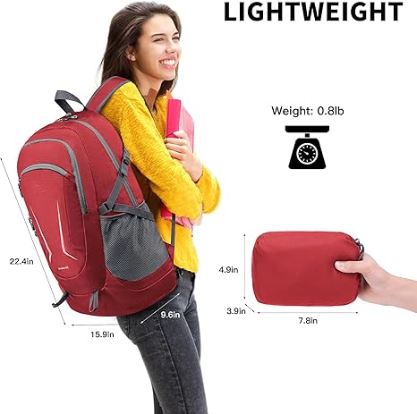 MIYCOO Ultra Lightweight Packable Backpack for Travel, Red