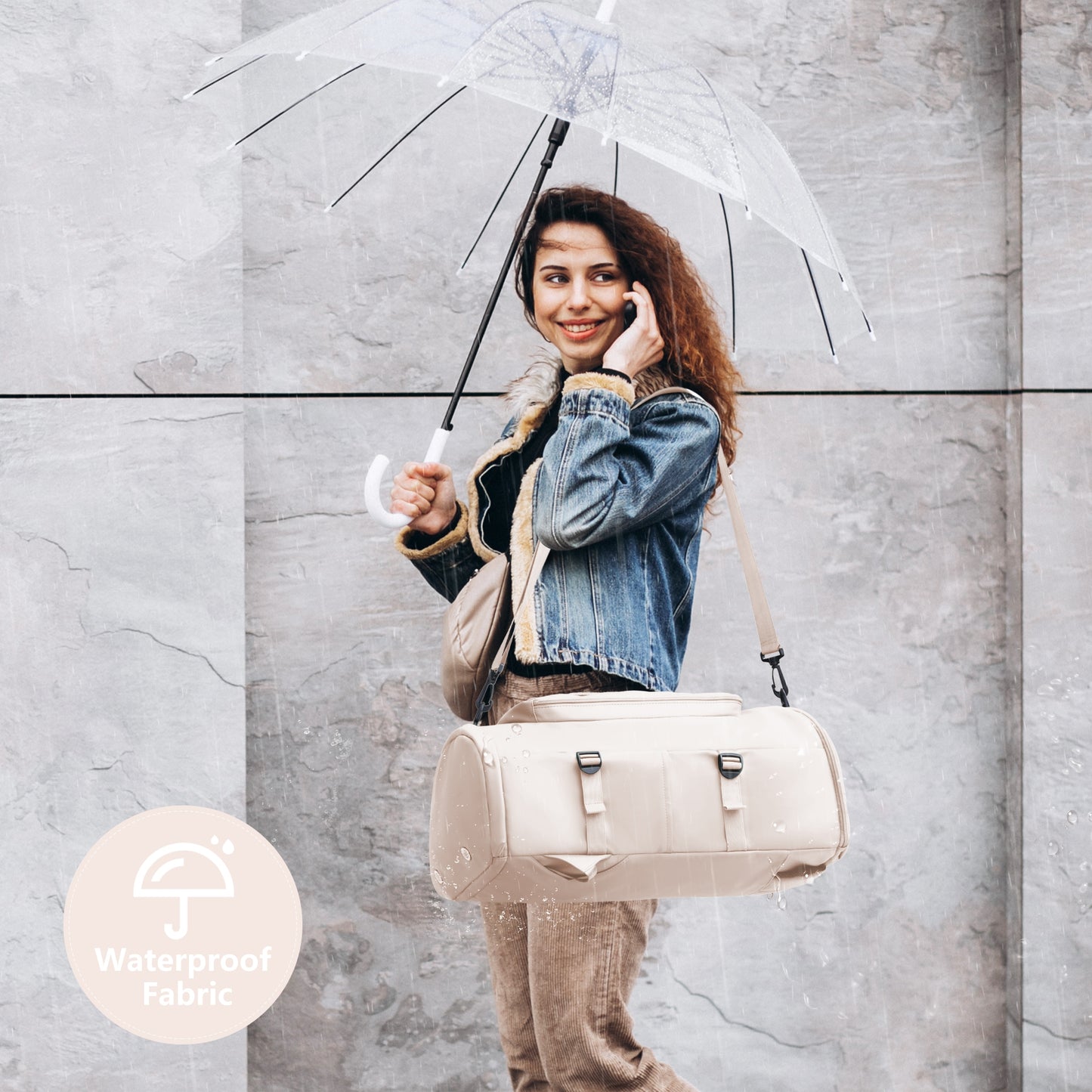 MIYCOO Gym Bag for Men and Women,Beige