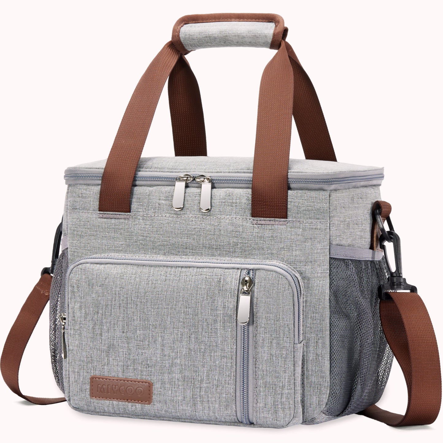 MIYCOO Insulated Lunch Bags for Women Men (Grey, 12L)