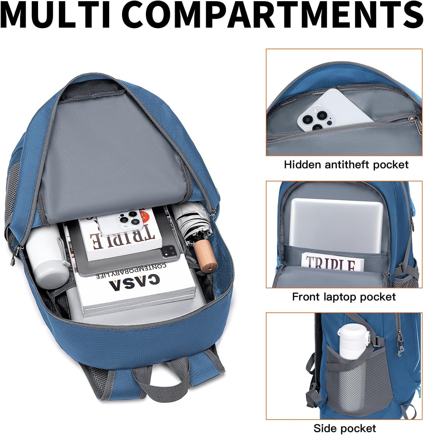 MIYCOO Ultra Lightweight Packable Backpack for Travel, Black