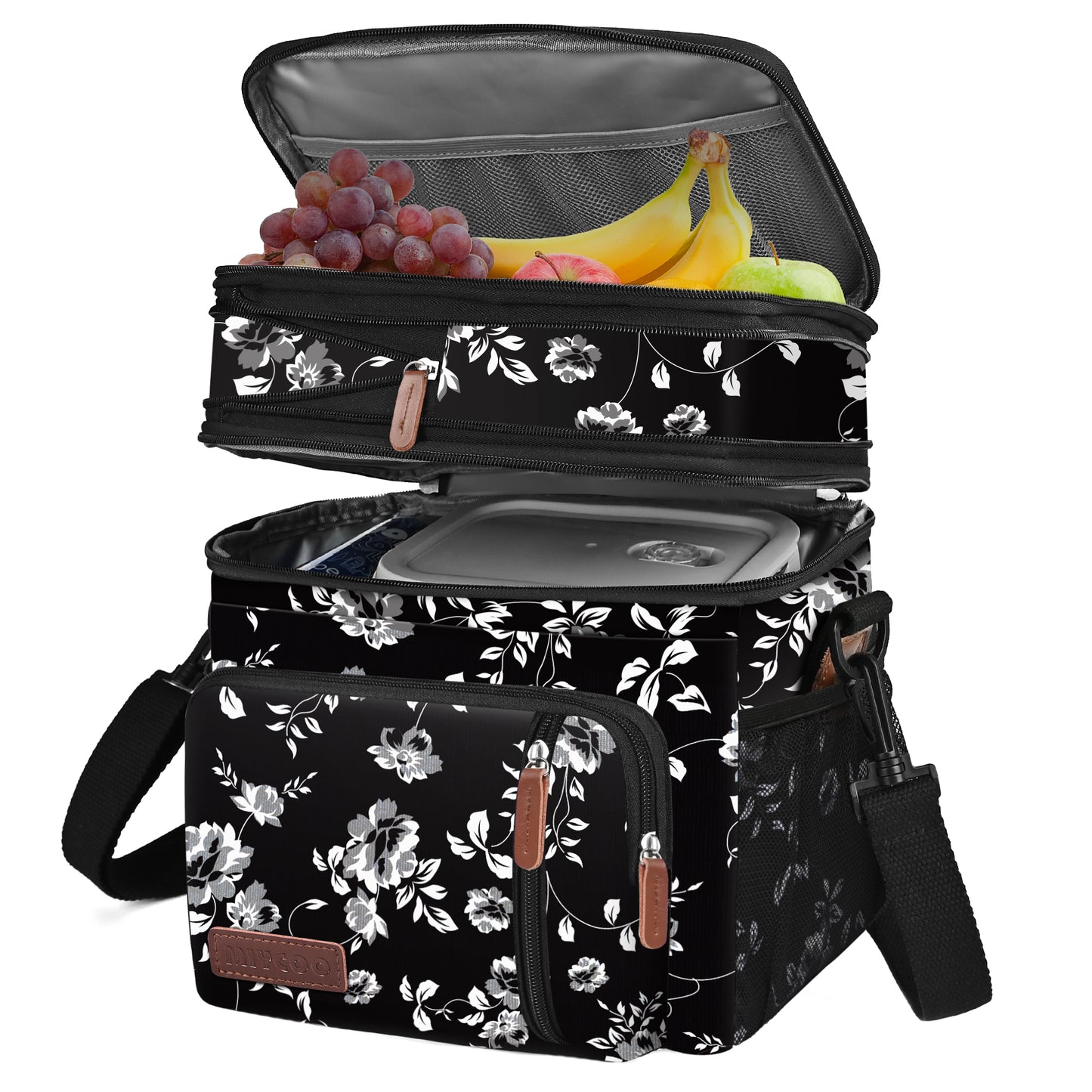 MIYCOO Double Deck Lunch Bag & Lunch Box, Blue