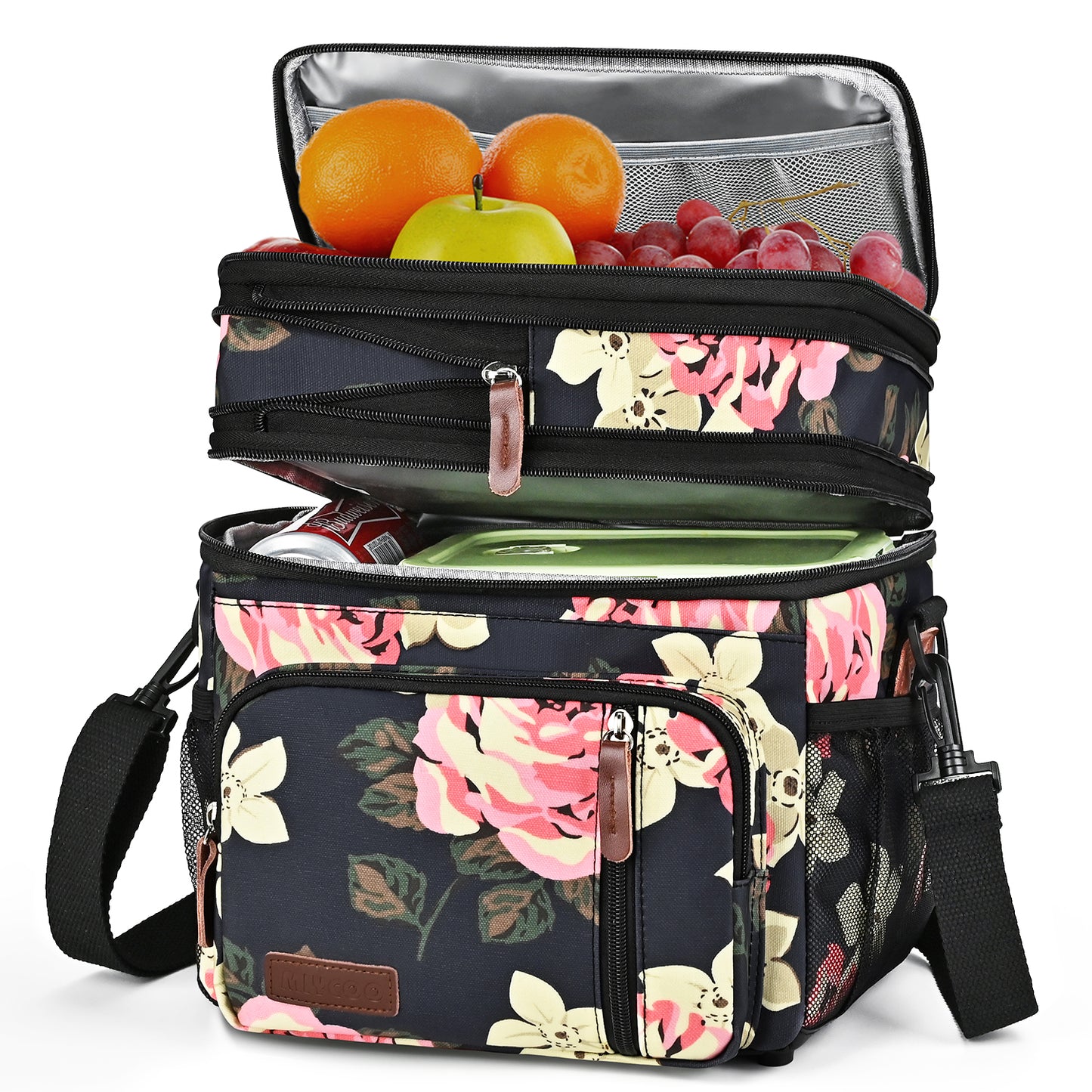 MIYCOO Double Deck Lunch Bag & Lunch Box, Blue