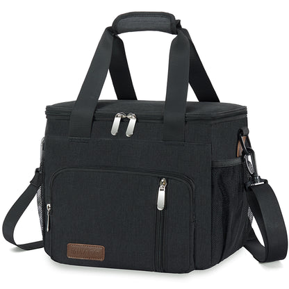 MIYCOO Insulated Lunch Bags for Women Men (Black Orange, 12L)