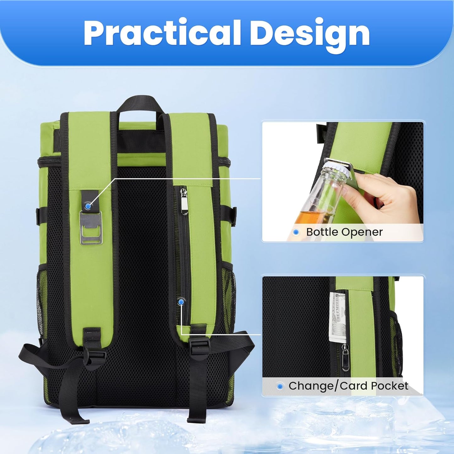 MIYCOO Cooler Backpack with 2pc Ice Packs